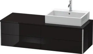 Duravit XSquare Konsolenwaschtischunterbau wandhängend Schwarz Hochglanz 1400x548x400 mm - XS4913R40 XS4913R4040