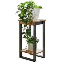 Main Möbel Blumentisch Blumensäule 30x60 cm "Taipeh" Eiche & Metall gebürstet
