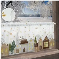 OTTO home Scheibengardine Noel (1 St), Stangendurchzug, blickdicht, Polyester