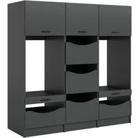 welltime Mehrzweckschrank-Set FALAS, 3-teilig, Hauswirtschaftsraum Set, Breite 192 cm, (Set, 3-St., bestehend aus: 2x Waschmaschinenumbauschrank und 1x Wäscheschrank), Kombination, Waschmaschinenumbau, Waschmaschinenschrank, Wäschekammer