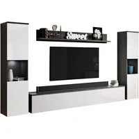 OTTO home Wohnwand PARIS, Vitrine Türanschlag links/rechts wechselbar, (Komplett-Set, 4-St), grifflose Design, stehend und hängend montierbar