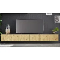 Lomadox Lowboard KEMPTEN-132, in Artisan Eiche, 6-türig, Breite 300 cm, Rillenfront