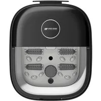 TurboTronic by Z-Line Fußmassagegerät 10‑Liter‑Kapazität, 500W, Öl‑/Kräuterkammer, abnehmbare Massagerollen, 1-tlg., mit Abfluss, Tragegriff, Spritzschutz, 20 Shiatsu-Düsen Infrarot 3 Wärmestufen 11 cm Füllhöhe Fußsprudelbad