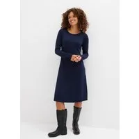 bonprix Strickkleid für den Alltag, aus Baumwolle und Polyacryl, ausgestellte Passform