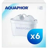 AQUAPHOR Kalk- und Wasserfilter Filterkartusche MAXFOR+ Pack 6 - gegen Kalk, Chlor & weitere Stoffe, Zubehör für AQUAPHOR Modellen Onyx, Jasper, Amethyst, Glaskanne und Tischwasserfiltern anderer Hersteller, AQUALEN Technologie. Bis zum 200 L. Kapazi