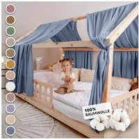 lilimaus Betthimmel Hausbett Himmel 2er-Set aus 100% Musselin - für Kinderbett (1-tlg), Set mit 2 abgestimmten Stoffbahnen - weich & schnell montiert