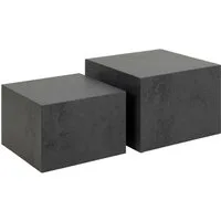 ACTONA GROUP Couchtisch Dice (Set, 2-St., Im Set 2 Stück), Couchtischsatz, Schwartz Ocean rau Papier, 2 stk, 58x58x40cm