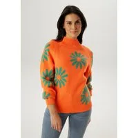 Aniston SELECTED Strickpullover mit großen, fantasievollen Blüten