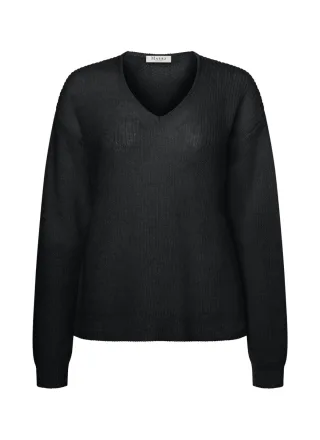 MAERZ Muenchen - Pullover V-Ausschnitt 1/1 Arm black - Gr. - 40