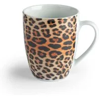 Tasse Kaffeebecher LEOPARD, Braun, Ø 9 cm, Keramik