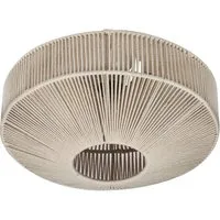 TRIO Leuchten LED Deckenleuchte, Dimmfunktion, LED wechselbar, Warmweiß, Deckenbeleuchtung mit Boho Lampenschirm aus Baumwolle geflochten Ø46cm