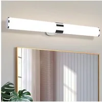 ZMH Spiegelleuchte Spiegellampe - Modern 40/60CM Chrom Schlafzimmer, Augenschutz, LED fest integriert, 4000k, Neutralweiß 4000K Feuchtraumleuchte Modern