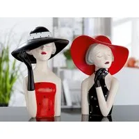 GILDE Dekofigur Figur Lady mit schwarzem Hut (1 St)