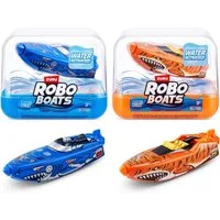 ZURU Robotertier Robo Alive Schwimmende Boote in Blau & Orange Tiger Shark & Robo Shark