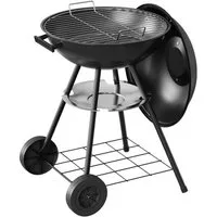 Woltu Holzkohlegrill, Holzkohle Barbecue Grill mit Räder für Garten Camping