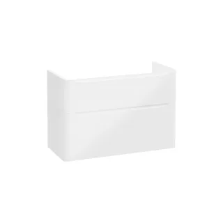 VitrA New Integra Round Waschtischunterschrank mit 2 Vollauszügen 97 x 45 x 65 Weiß Hochglanz,70023 70023