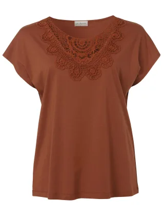 Via Appia - T-Shirt Rundhals 1/2 Arm Spitze kupfer - Gr. - 44