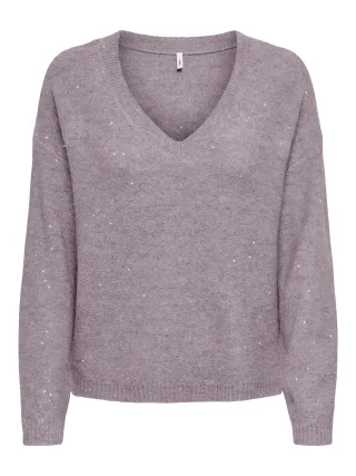 ONLY - ONLARIZONA LS SEQUINS V-NECK PUL KNT - Gr. - L