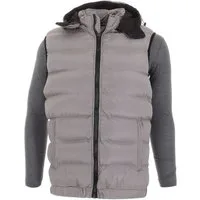 Ital-Design Funktionsjacke Herren Freizeit Weste Kapuze (abnehmbar) Gefüttert Jacke in Grau