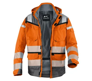 KÜBLER REFLECTIQ Wetterjacke SYMPATEX® PSA 2 warnorange/anthrazit 4XL - 1307 8332-3797-4XL