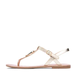 Tommy Hilfiger - Sandale aus Leder gold - Gr. - 39
