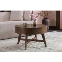 riess-ambiente Couchtisch KYOTO 70cm braun - Mangoholz, Massiv, Walnuss-Design, mit Stauraum (Einzelartikel, 1-St), Runder Beistelltisch - ideal für Wohn- und Schlafzimmer oder Lofts
