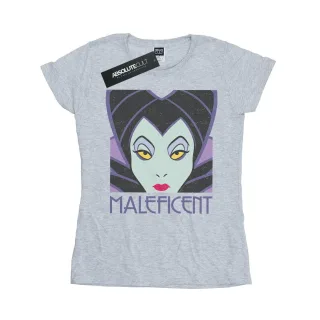 Disney - "Maleficent Cropped Head" T-Shirt für Damen (Grau)