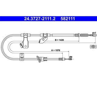 ATE Handbremsseil hinten rechts Mitsubishi Colt 24.3727-2111.2