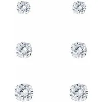 ALEXANDER YORK Ohrstecker-Set Zirkonia 3, 4, 5 mm, 3-tlg., 925 Sterling Silber