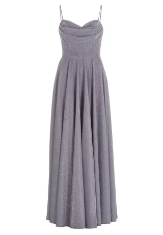 hey kyla - Schimmerndes Abendkleid mit Drapierung misty violet - Gr. - 44