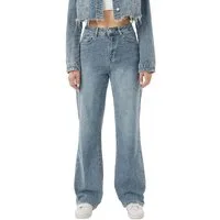 Ital-Design Weite Jeans Damen Freizeit (91279912) Used-Look High Waist Jeans in Hellblau