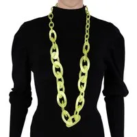 MIRROSI Lange Kette Damen Statement Halskette HARZ ca.95cm lang (perfekt für Pullover, Bluse, Shirt), Bunte Halskette