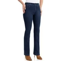 wonderjeans Bootcut-Jeans Figurbetonte Form mit leicht ausgestelltem Bein