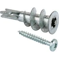 Gipskartondübel Metall GKM 12 silber, 100 Stück, mit Schraube