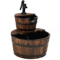 vidaXL Wasserfall Gartenbrunnen mit Pumpe 44,5x44,5x58 cm Massivholz Tanne