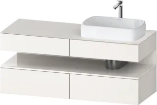 Duravit Qatego Konsolenwaschtischunterbau wandhängend Weiß Supermatt 1400x550x600 mm - QA47660228400 QA4766022840000