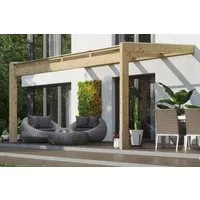 Skanholz Terrassendach Novara, BxT: 450x359 cm, Bedachung Doppelstegplatten, BxT: 450x359 cm