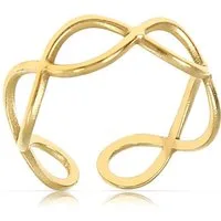 Made by Nami Fingerring Goldener Boho Edelstahl Ring Größenverstellbar & Wasserfest, Schmuck Damen Geschenke für Frauen