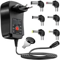 IZOXIS Universelles Netzteil mit Spannungsregelung und USB-Anschluss. Universal-Ladegerät (niverselles Netzteil für zahlreiche Anwendungen., Einstellbare Spannung, USB-Anschluss, vielseitige Spitzen)