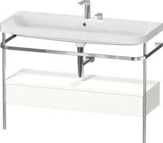 Duravit Happy D.2 Plus c-shaped Set mit Metallkonsole und Schubkasten Weiß Supermatt 1175x490x850 mm HP4844E84840000