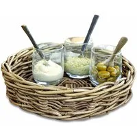 Mirabeau Tablett Tablett Duras braun, 100% Rattan