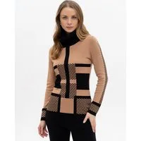 Passioni Rollkragenpullover mit Colour-blocking