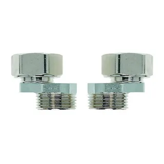 Heimeier S-Anschluss 1354-22.362 Set 2, Achsabstand 34/50-65/55, Messing vernickelt