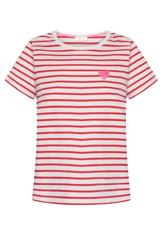 CARTOON - Kurzarm-Shirt rot/weiß - Gr. - 40