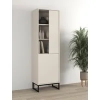OTTO home Vitrine Loft, Höhe 180 cm, moderne grifflose Standvitrine mit 2 Türen Hochschrank mit viel Stauraum, verstellbaren Einlegeböden, Regal