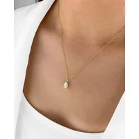 DANIEL CLIFFORD Kette mit Anhänger 'Aurelia' Damen Halskette Silber 925, 14k vergoldet Solitär Anhänger (inkl. Verpackung), vergoldete Silberkette mit tropfenförmigem Kristall-Anhänger weiß