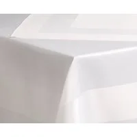 Haus und Deko Tischdecke Tischdecke weiß mit Atlaskante Serie elegant Mitteldecke Servietten (1-tlg)