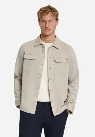 No Excess - Overshirt Full Button Melange Twill Effect light brown - Gr. - M