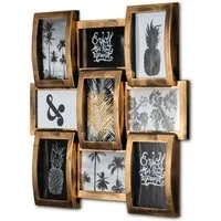 Levandeo® Bilderrahmen Collage, levandeo Bilderrahmen Collage 45x45cm 9 Fotos 10x15cm Kupfer