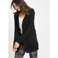 bonprix Strickjacke lockere Passform, mit Kapuze, mit aufgesetzten Taschen